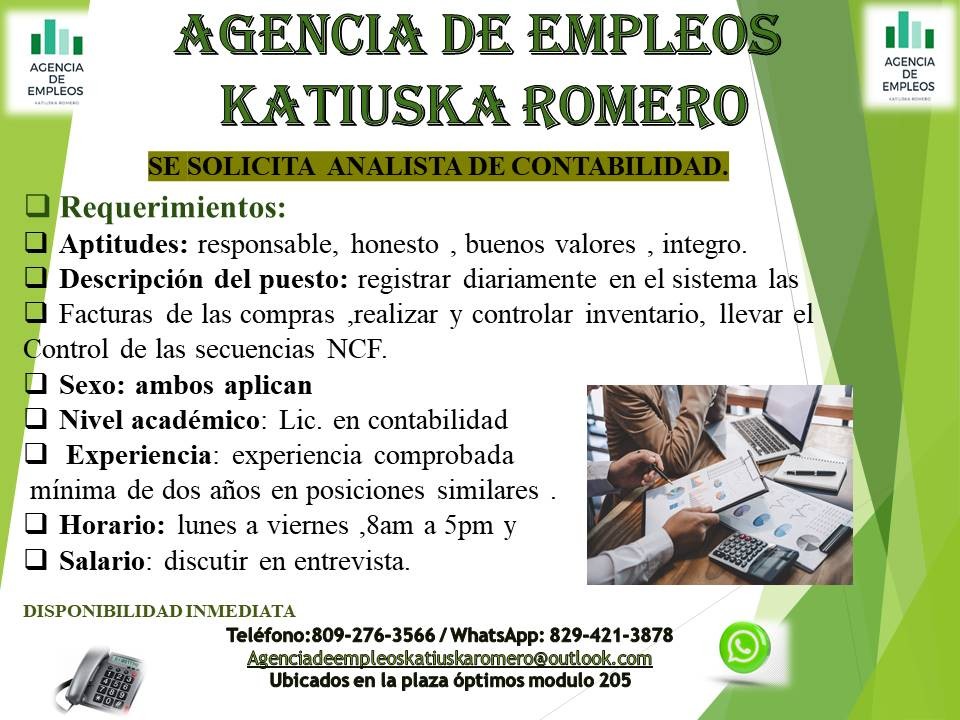 empleos disponibles - SE SOLICITA UN LIC EN CONTABILIDAD 1