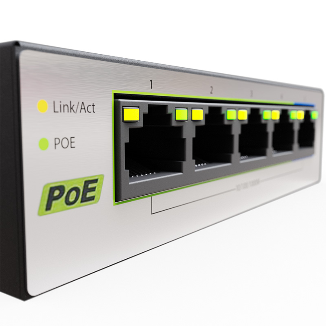 accesorios para electronica - SWITCH NEXXT  5 PUERTOS POE+ GIGABIT, 65W MAX 2