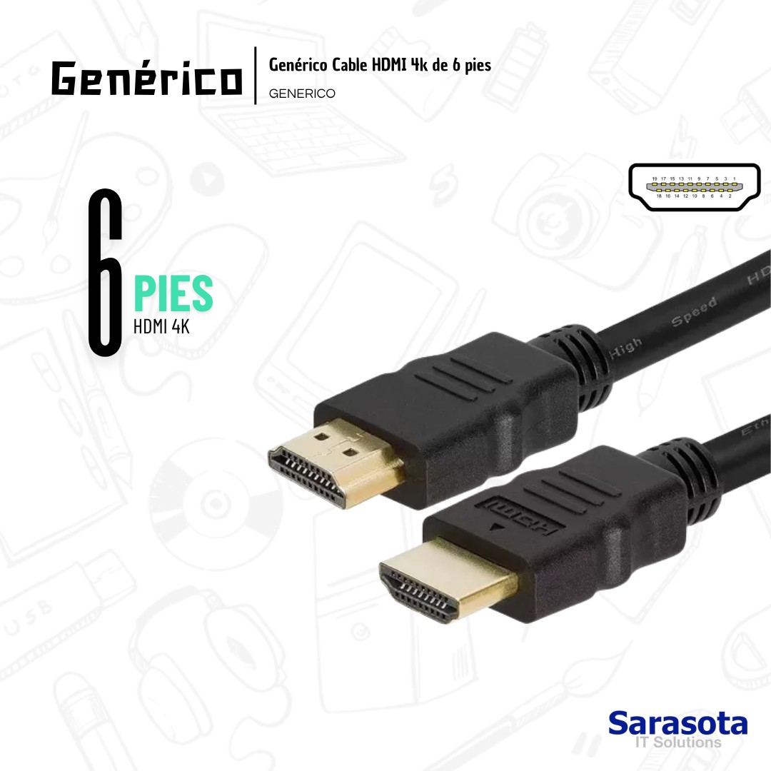accesorios para electronica - Cable HDMI a HDMI 4K de 6 pies  2