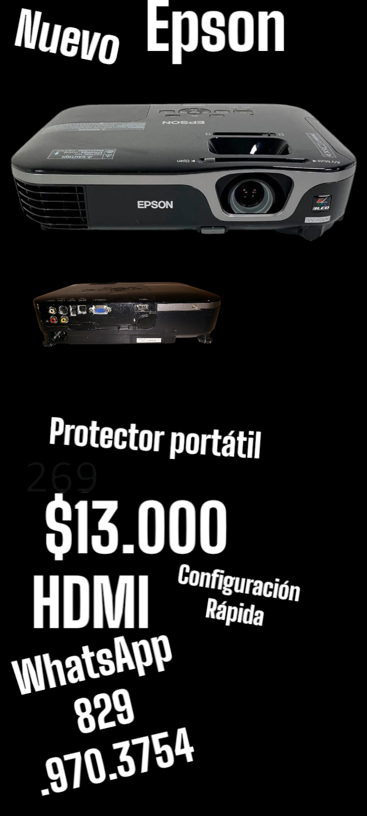 consolas y videojuegos - Proyector Epson portátil WXGA ax7210 $13.000 mil p 2