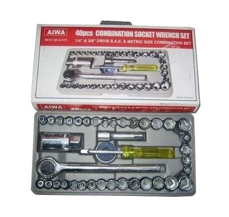 herramientas, jardines y exterior - Juego De Dados Y Rachet Combinados Llaves Rache 40 Piezas 2