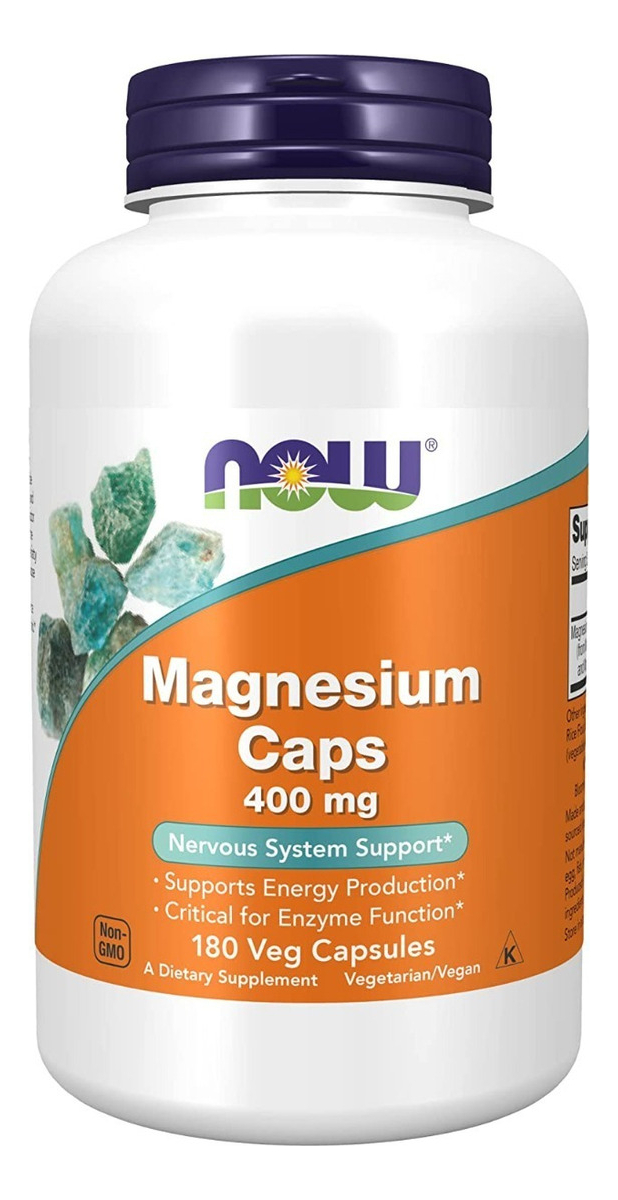 Salud y Equipamiento Médico - Magnesio 180 Caps 400 Mg Now