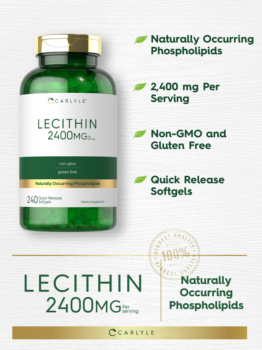 Salud y Equipamiento Médico - Lecitina De Carlyle 2400mg | 240 Capsulas De Gelatina Blanda 2