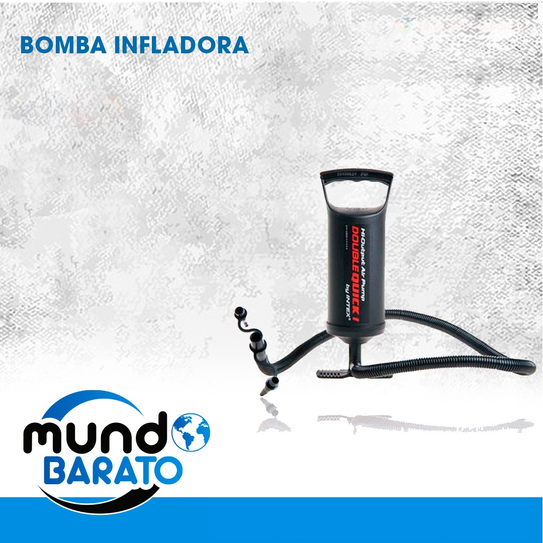 muebles y colchones - Inflador Manual Intex Doble Presión Velocidad 3 Boquillas bomba colchon piscina 0