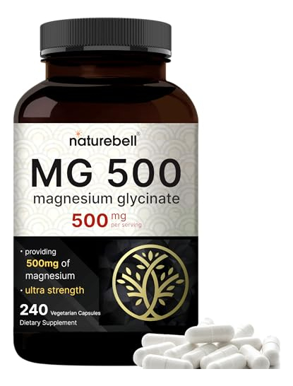Salud y Equipamiento Médico - Glicinato De Magnesio 500 Mg 240 Cap De Naturebell 0