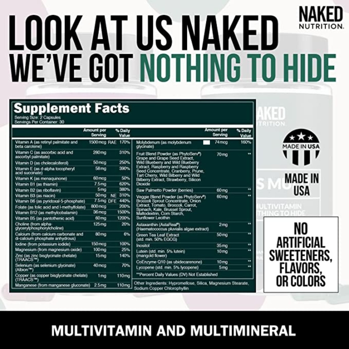 Salud y Equipamiento Médico - Multivitaminico Naked Nutrition - - Unidad A $4982 1