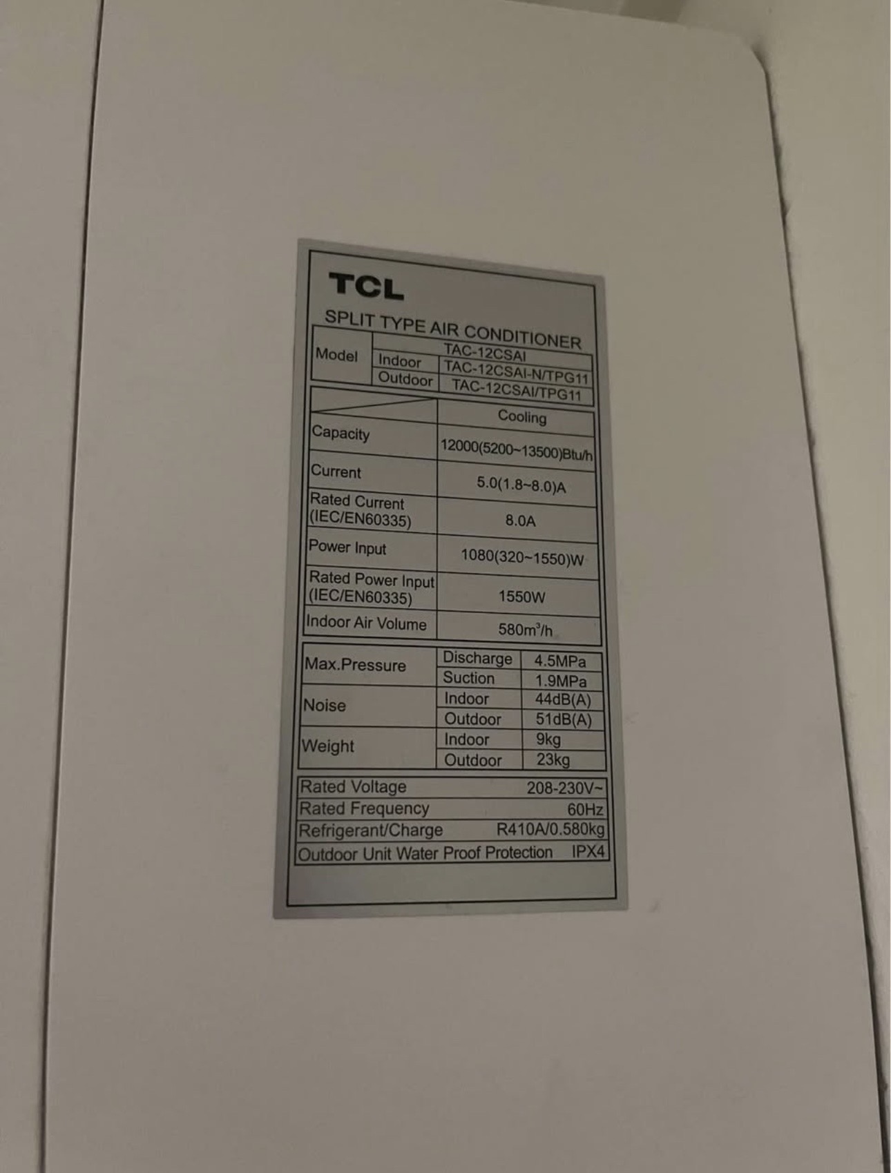 electrodomesticos - Aire TCL Inverter 12000BTU & 18SEER 2
