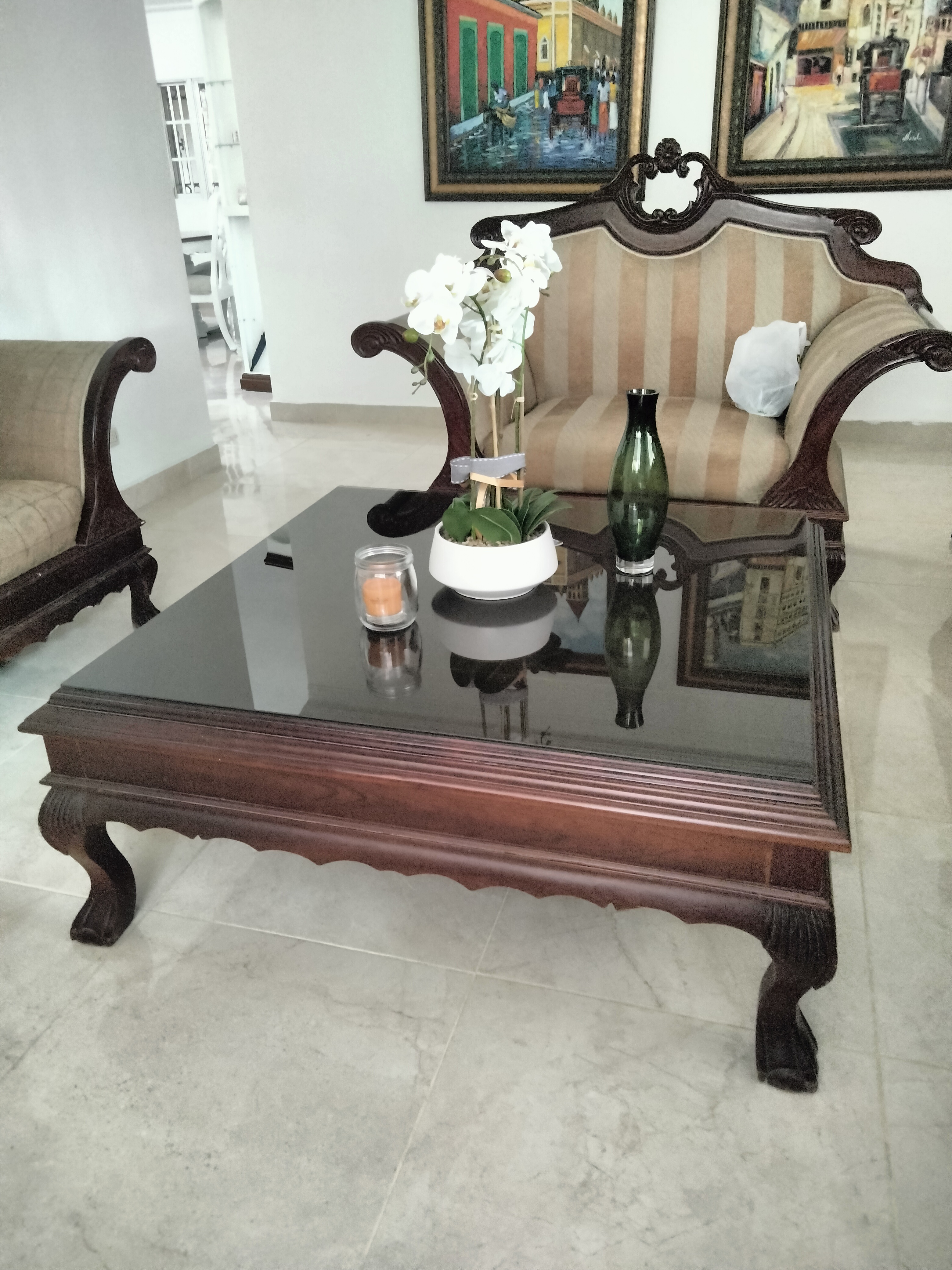 muebles y colchones - Juego de muebles en Caoba  0