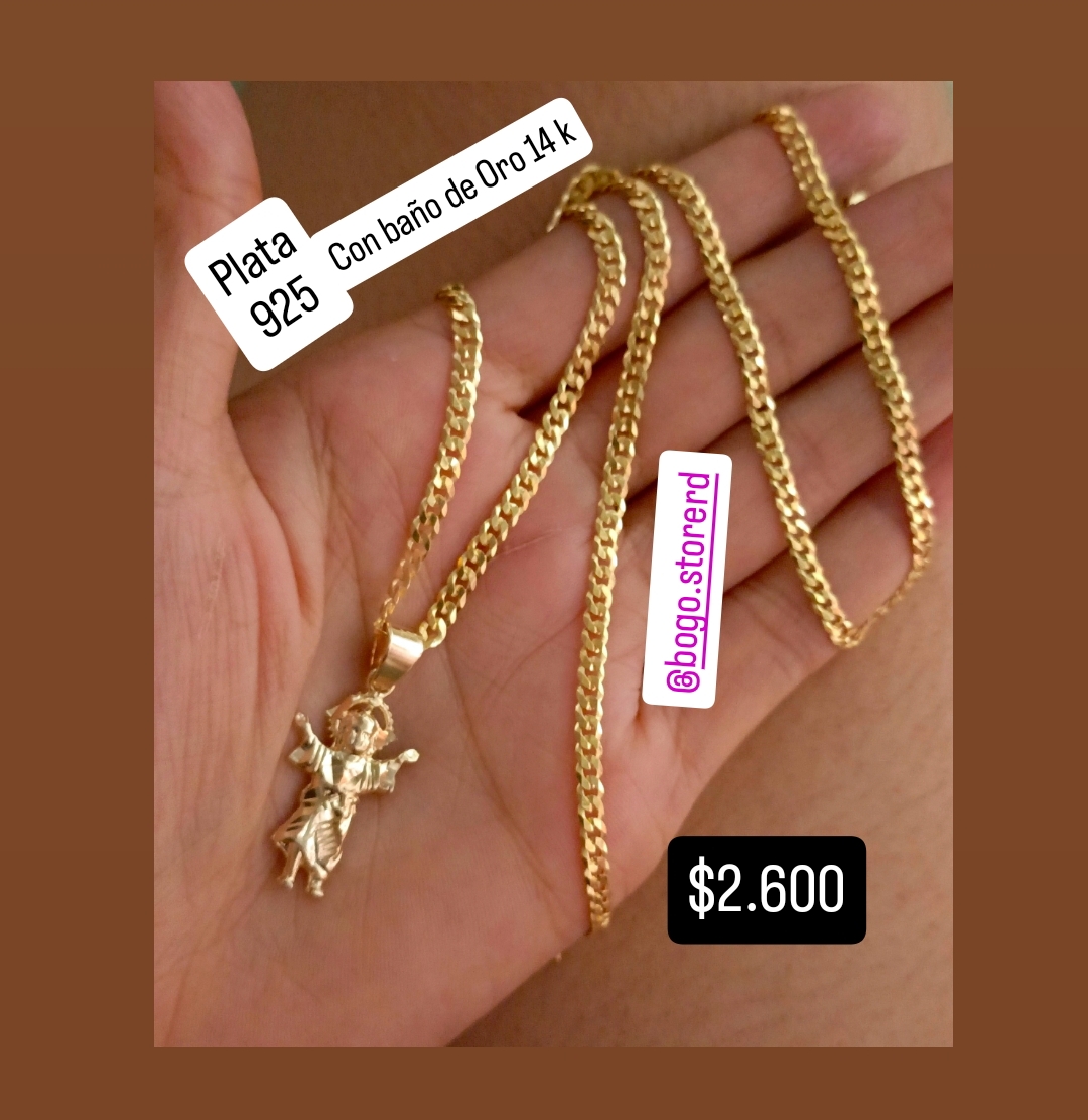 joyas, relojes y accesorios - Cadena de plata 925 con baño de oro 14k 0