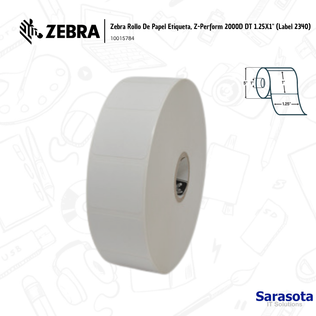 accesorios para electronica - Zebra Rollo De Papel Etiqueta 1.25x1 0