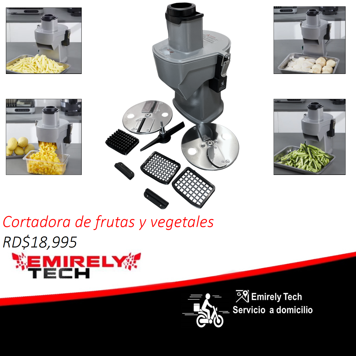 equipos profesionales - Picador 4 en 1 cortadora de frutas y vegetales