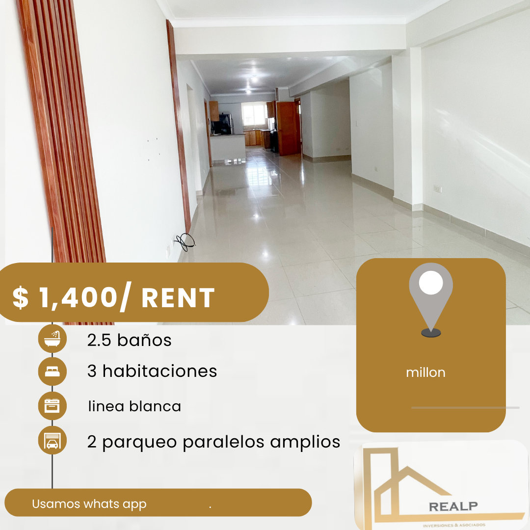 apartamentos - hermoso apartamento en el millón  0