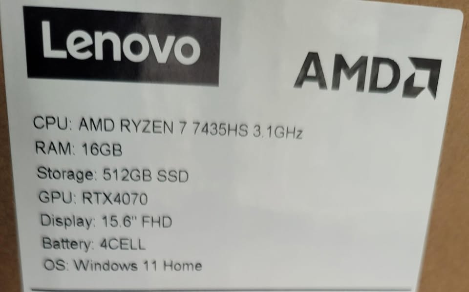 computadoras y laptops - LAPTOP RYZEN 7 LENOVO LOQ 16GB 512SSD RTX 4070 8GB 6