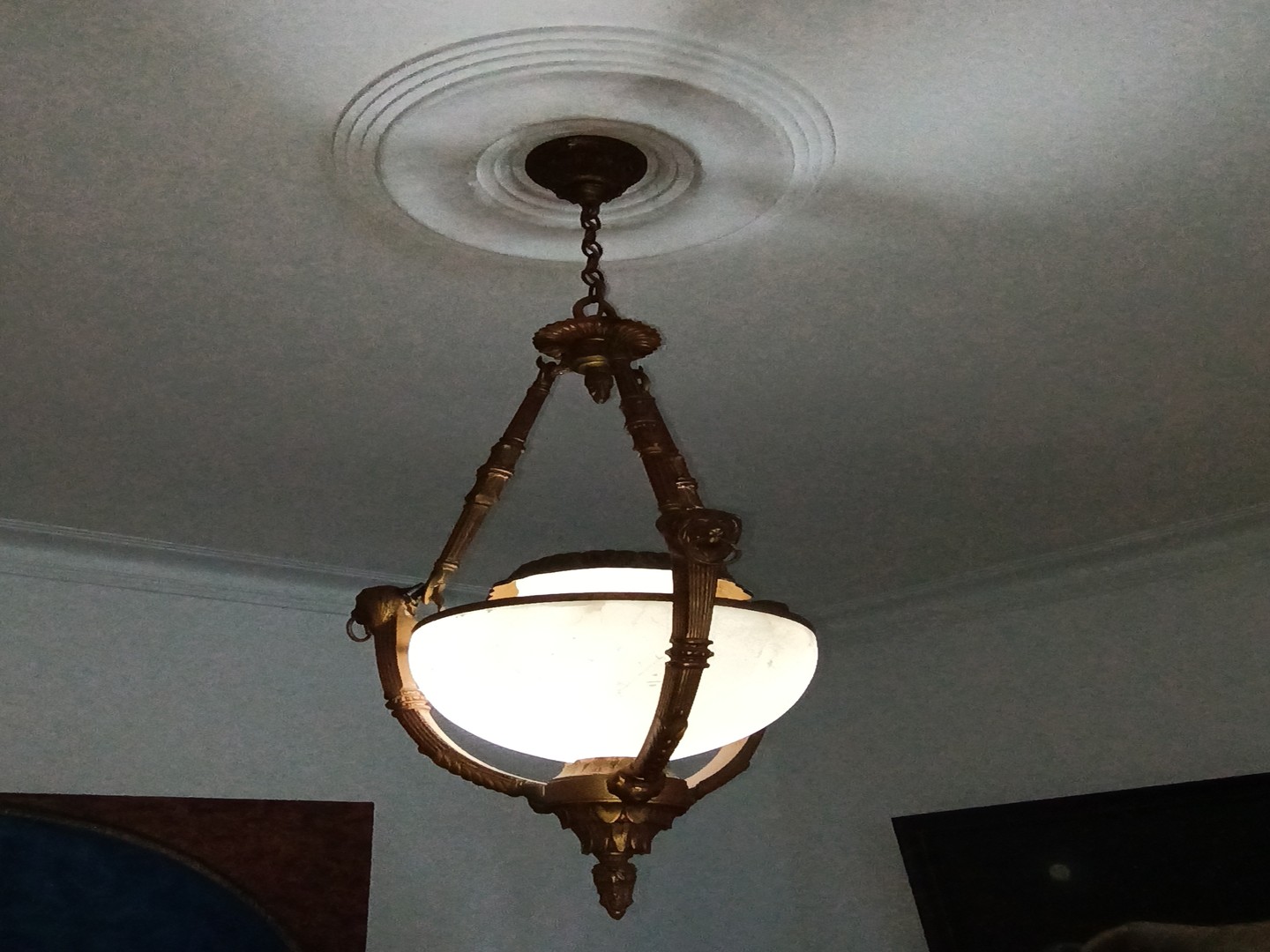 decoración y accesorios - Lámpara de alabastro y bronce 2