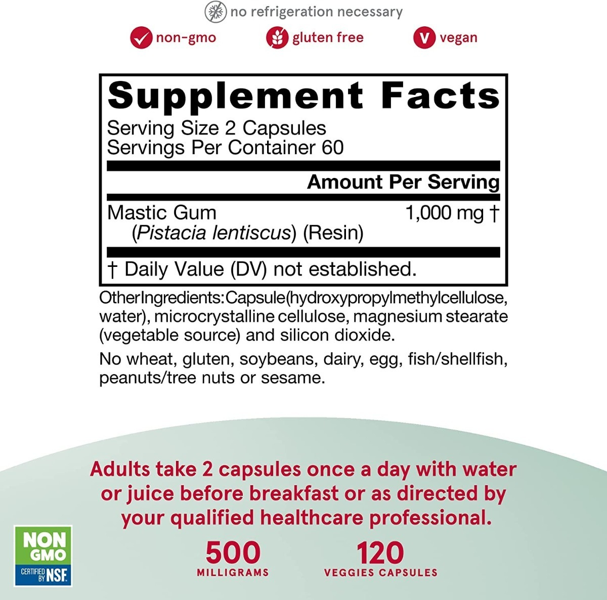 Salud y Equipamiento Médico - Mastic Gum 1000mg 120cap Jarrow 1