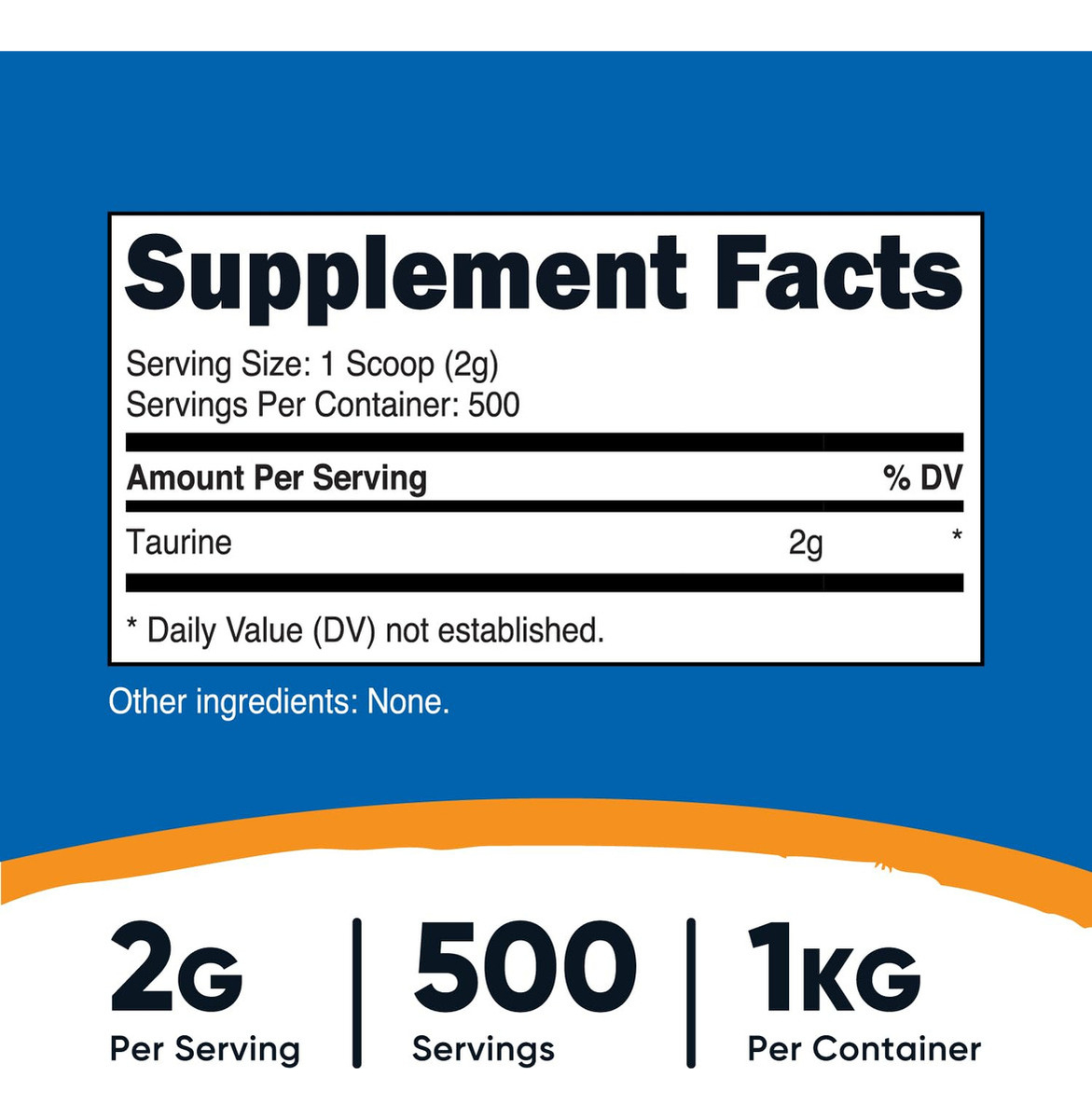 Salud y Equipamiento Médico - Taurina En Polvo Nutricost (1kg) - 500 Raciones 1