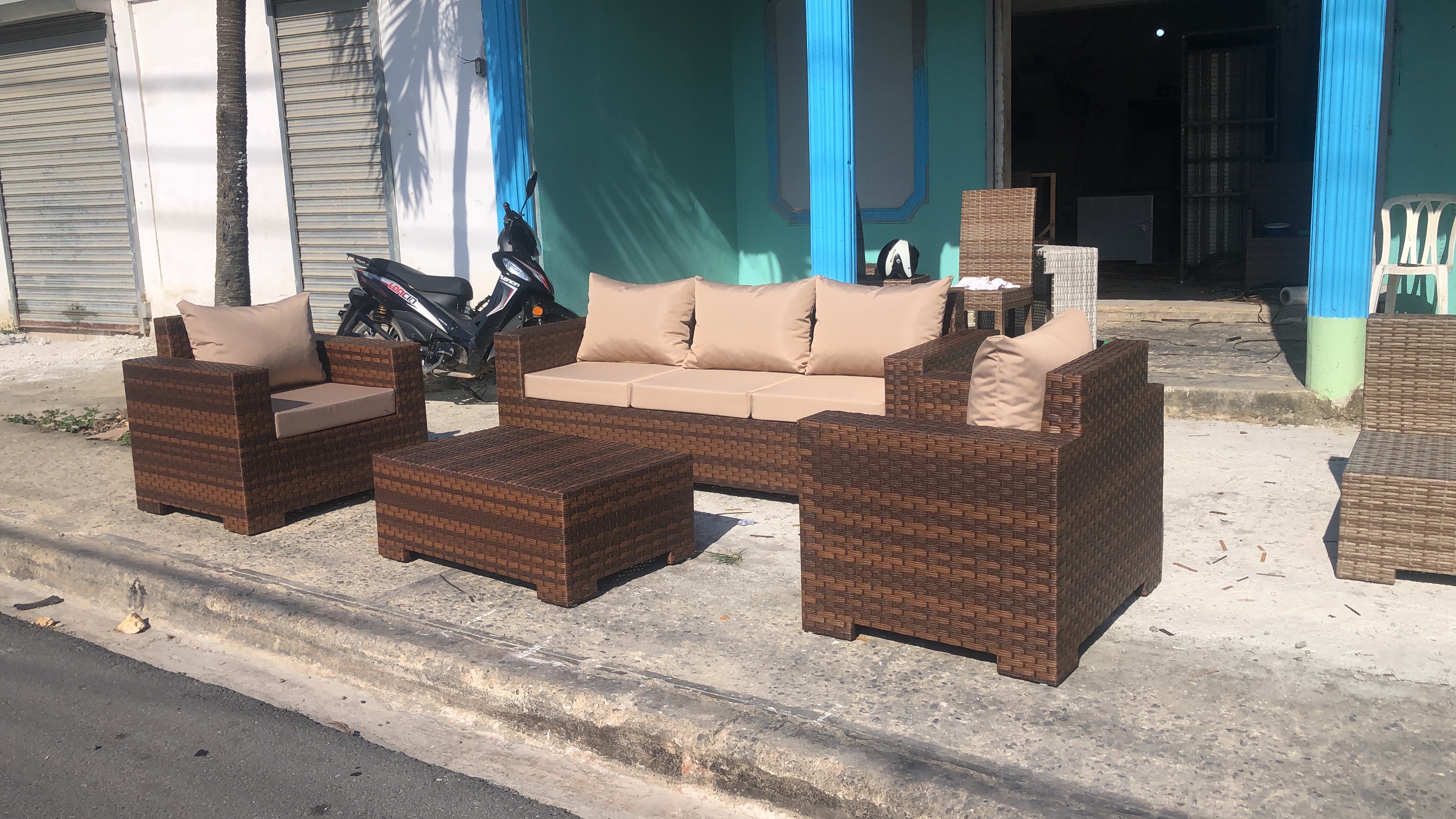 muebles y colchones - muebles y comedores de exterior, en mimbre y rattan sintético  3