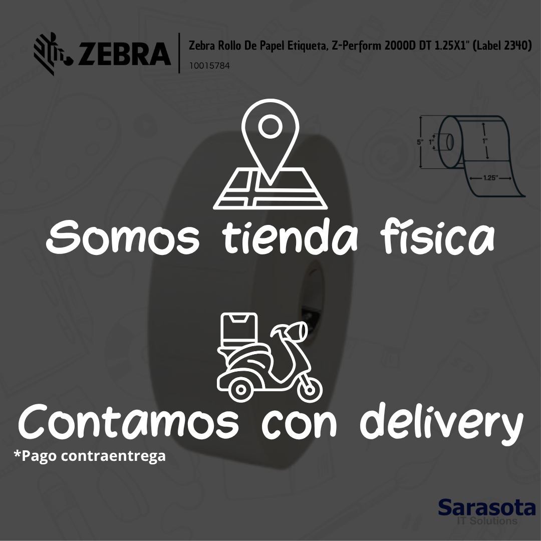accesorios para electronica - Zebra Rollo De Papel Etiqueta 1.25x1 1