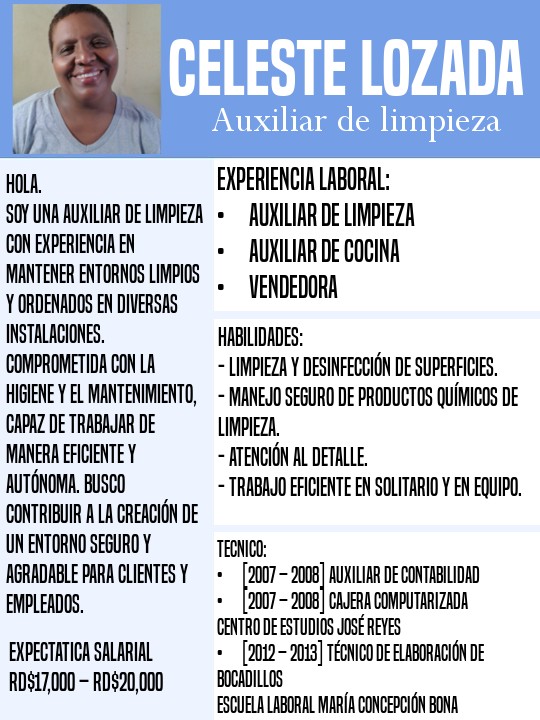 candidatos - Busco Empleo como Auxiliar de Limpieza 1
