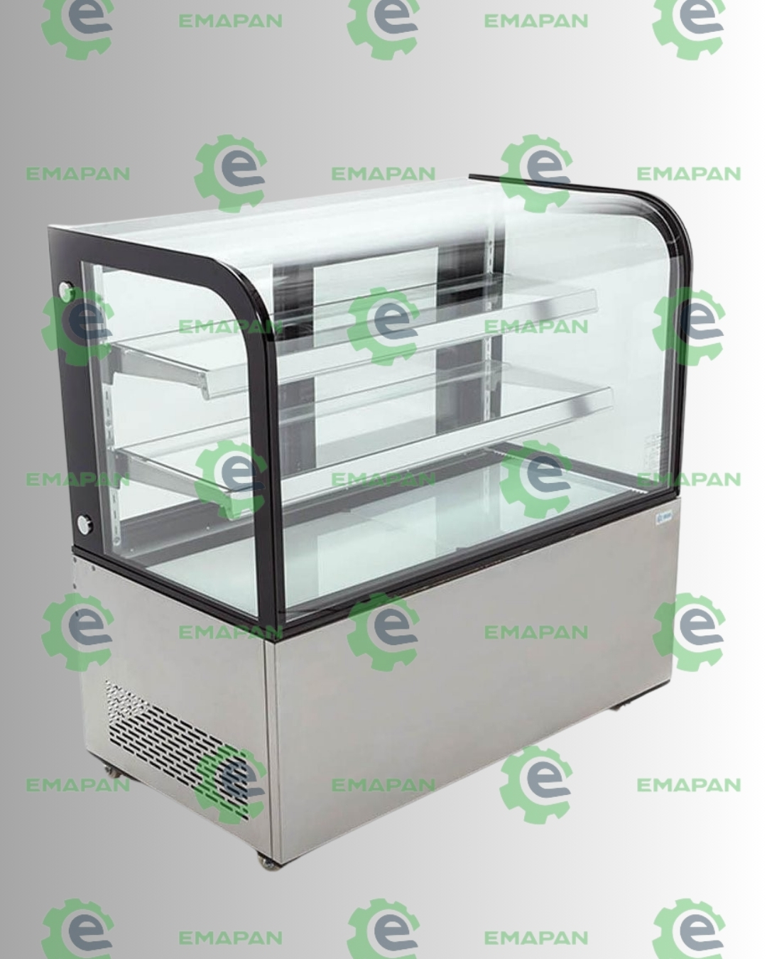 equipos profesionales - VITRINA 4 PIES 2 NIVLES + PISO SEMI CURVA