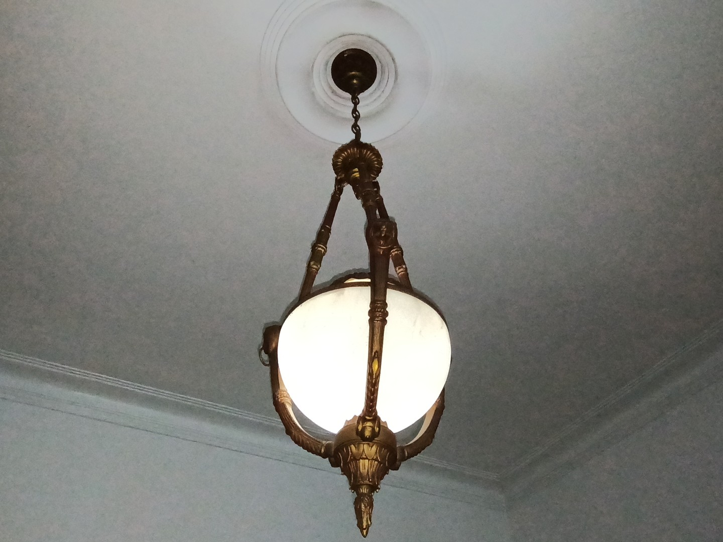 decoración y accesorios - Lámpara de alabastro y bronce 3