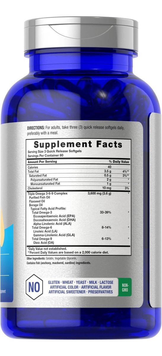Salud y Equipamiento Médico - Triple Omega 3-6-9 240cap Horbaach 1