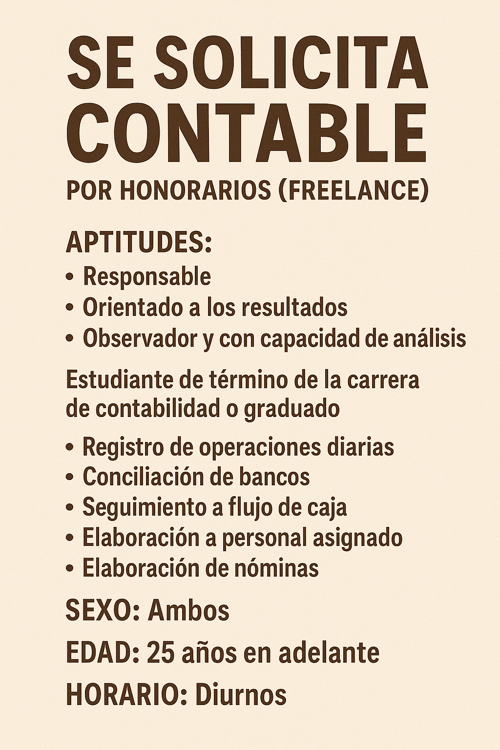 empleos disponibles - SE SOLICITA CONTABLE