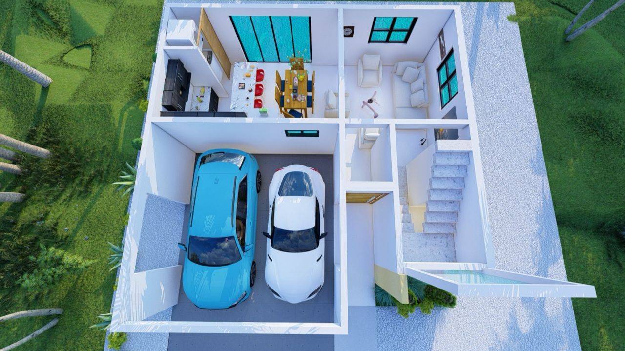 casas - Villas en Boca Chica de 3 niveles 3 habitaciones , 6