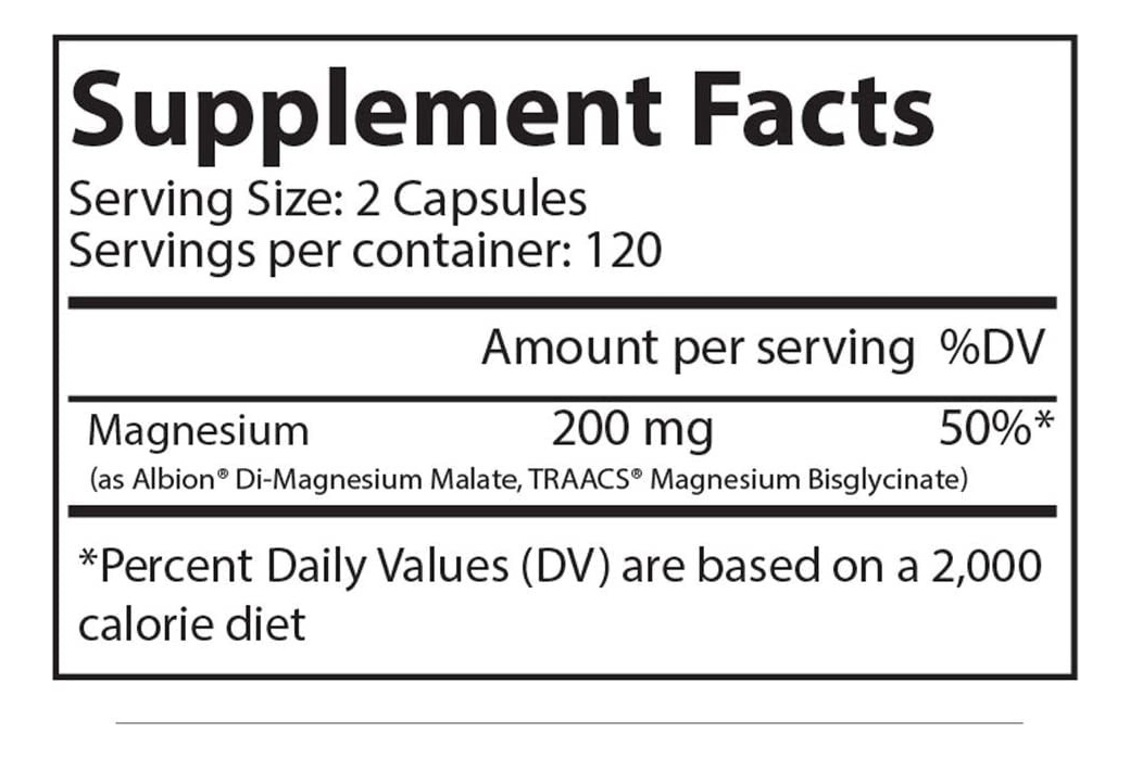 Salud y Equipamiento Médico - Quelato De Magnesio 200mg 1