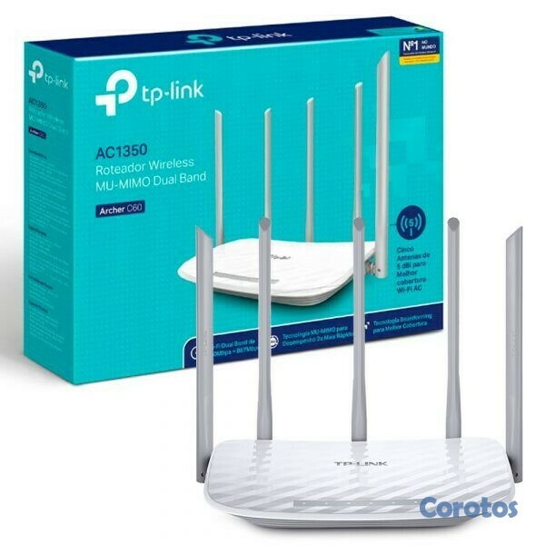 computadoras y laptops - ROUTER TP-LINK TL-ARCHER C60 AC1350  DE ALTA VELOCIDAD DUAL BAND 867MBPS,5GHZ 1