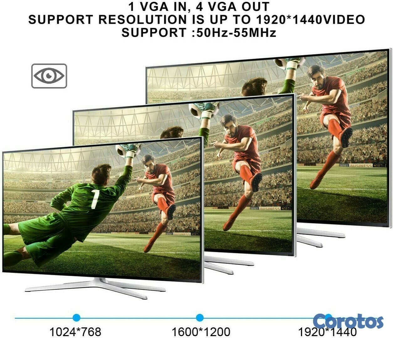 otros electronicos - Interruptor Splitter para monitores  VGA  1 en 4 puertos de vídeo 6