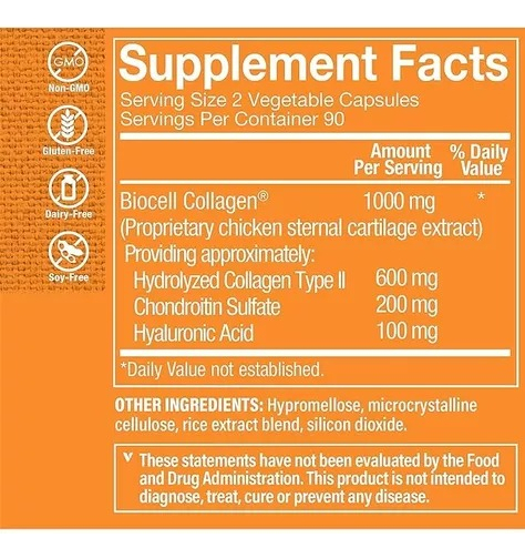 Salud y Equipamiento Médico - Collagen Ii 1000 Mg 90 Capsulas - - Unidad A $3598 1