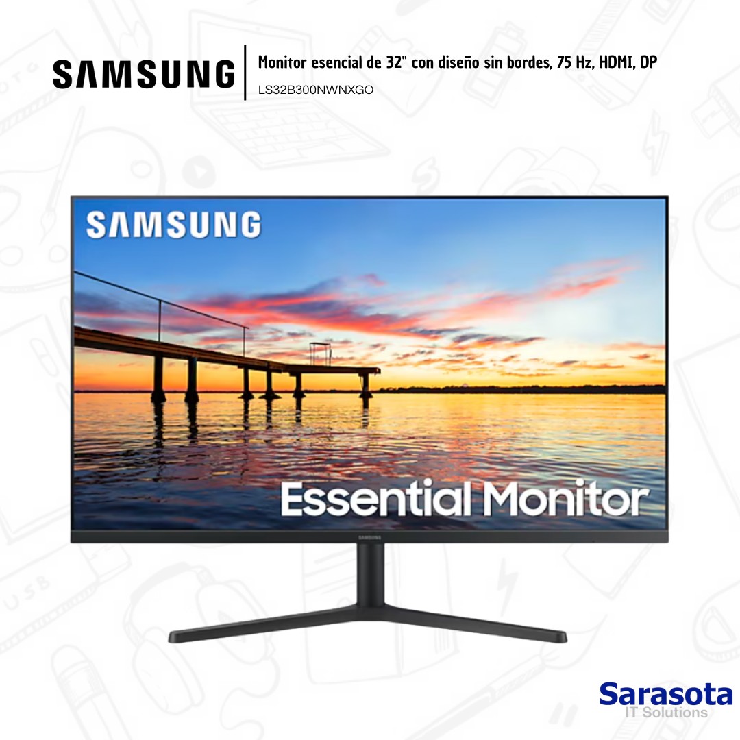 computadoras y laptops - Samsung Monitor Esencial 32" LS32B300NWNXGO 0