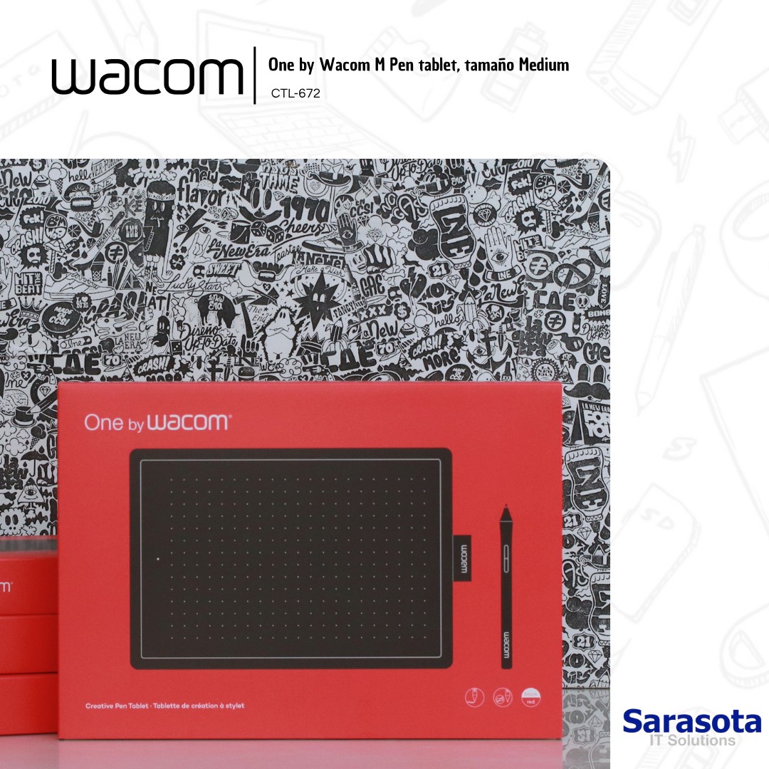 accesorios para electronica - One by Wacom Tableta Gráfica, Tamaño M