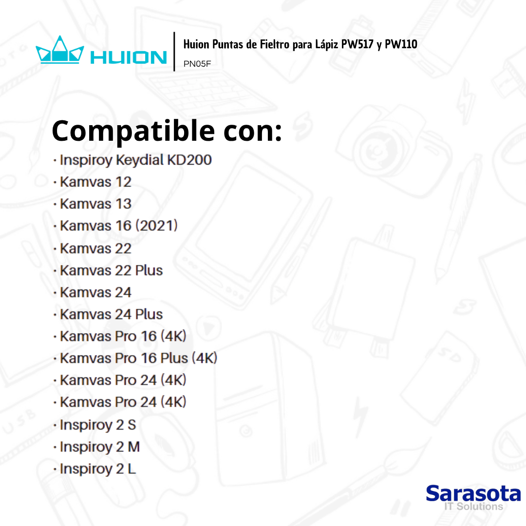 accesorios para electronica - Huion Puntas de Fieltro para Lápiz PW517 y PW110 2