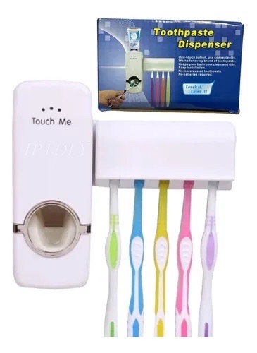decoración y accesorios - Porta cepillo de diente con dispensador de pasta dental 