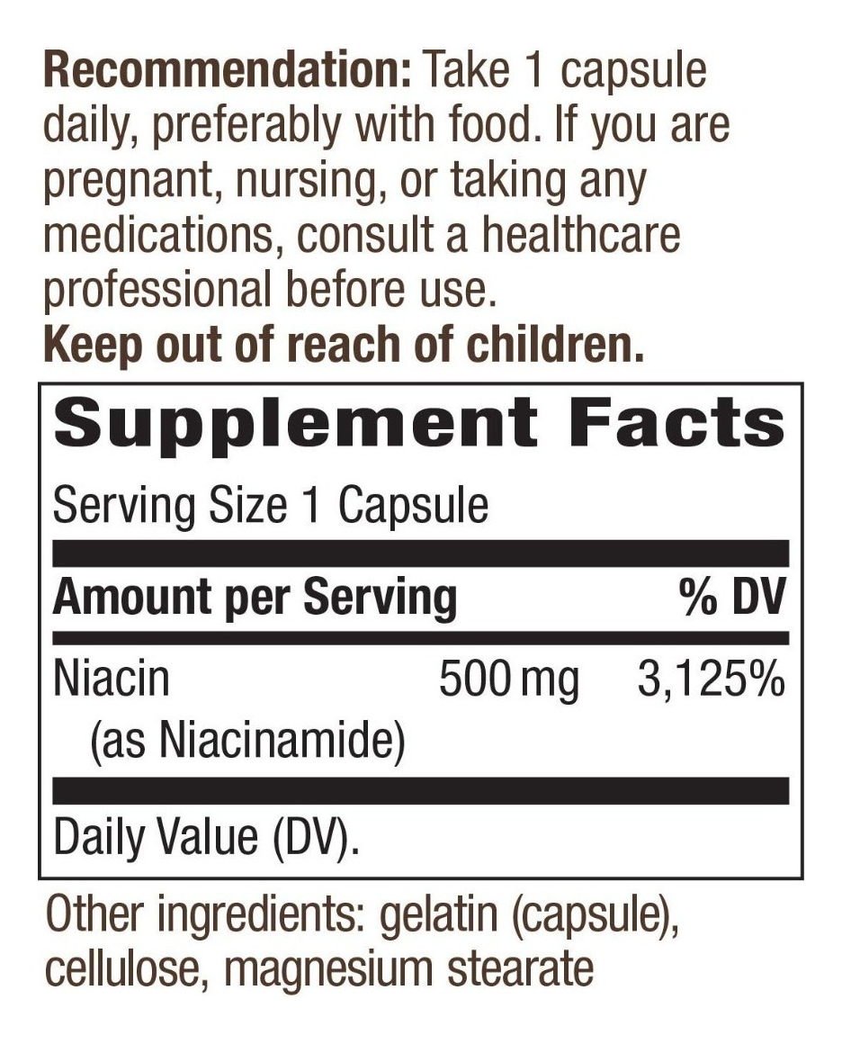 Salud y Equipamiento Médico - Niacinamida 100cap  Natures Way 1
