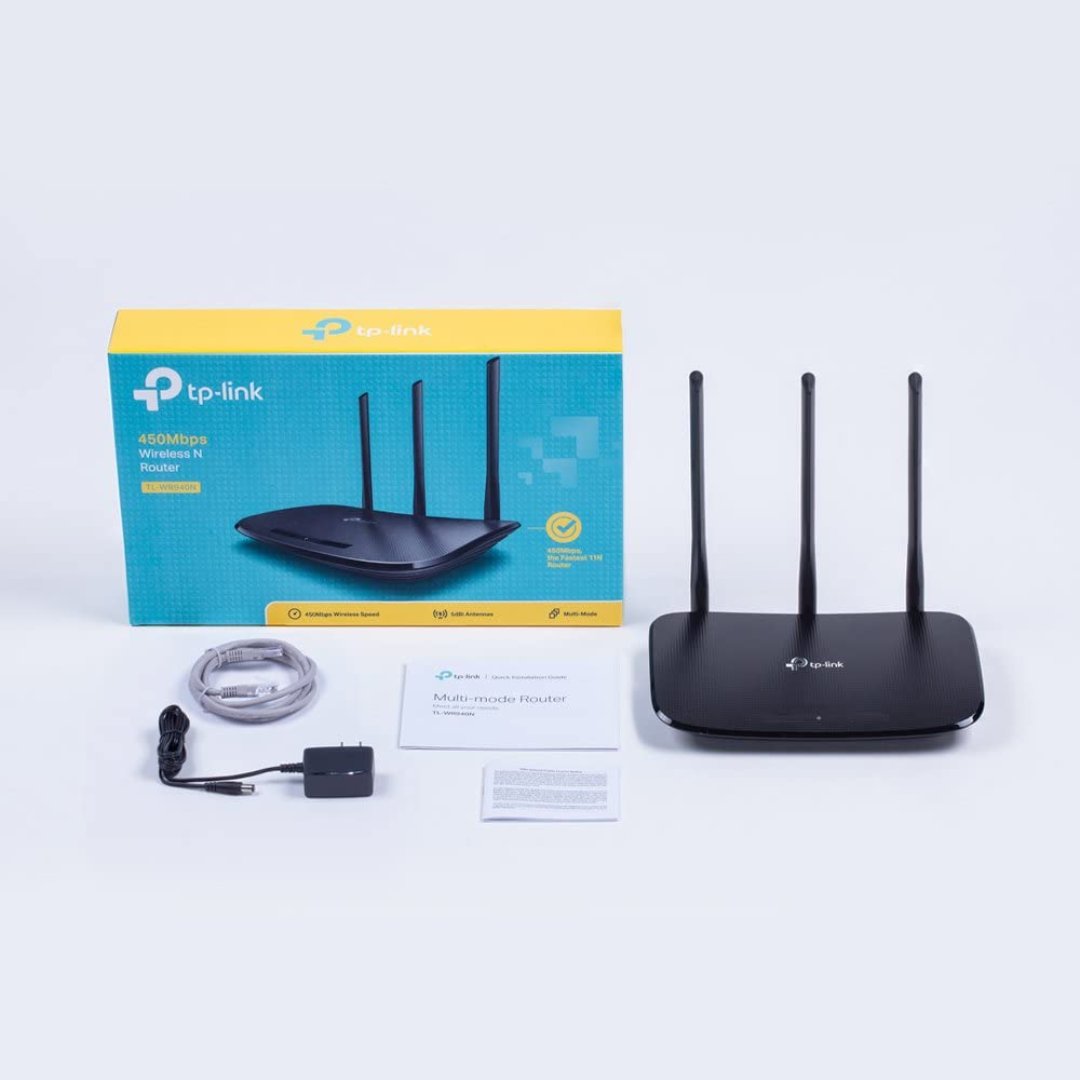 computadoras y laptops - ROUTER WIRELESS TP-LINK TL-WR940N, 2.4GHZ/450MBPS, 1 PUERTO WAN + 4 PUERTOS LAN, 2