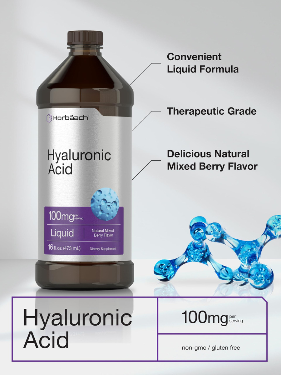 Salud y Equipamiento Médico - Suplemento Liquido De Acido Hialuronico 100mg 16onz Horbaach 3