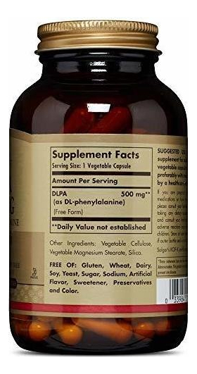 Salud y Equipamiento Médico - Solgar - Dlpa 500 Mg, 100 Capsulas Vegetales 1