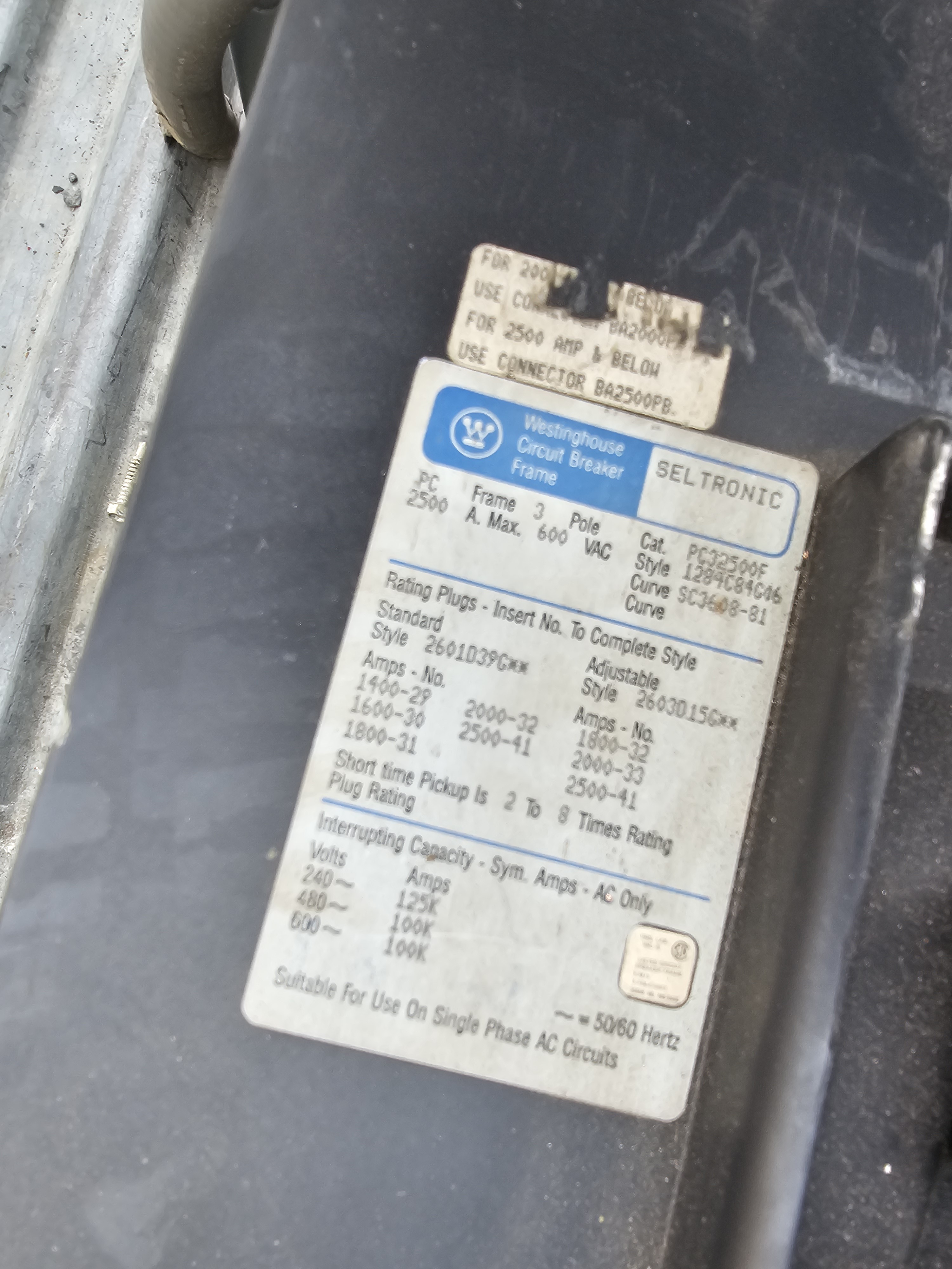 equipos profesionales - Westinghouse Breaker 2500A 1