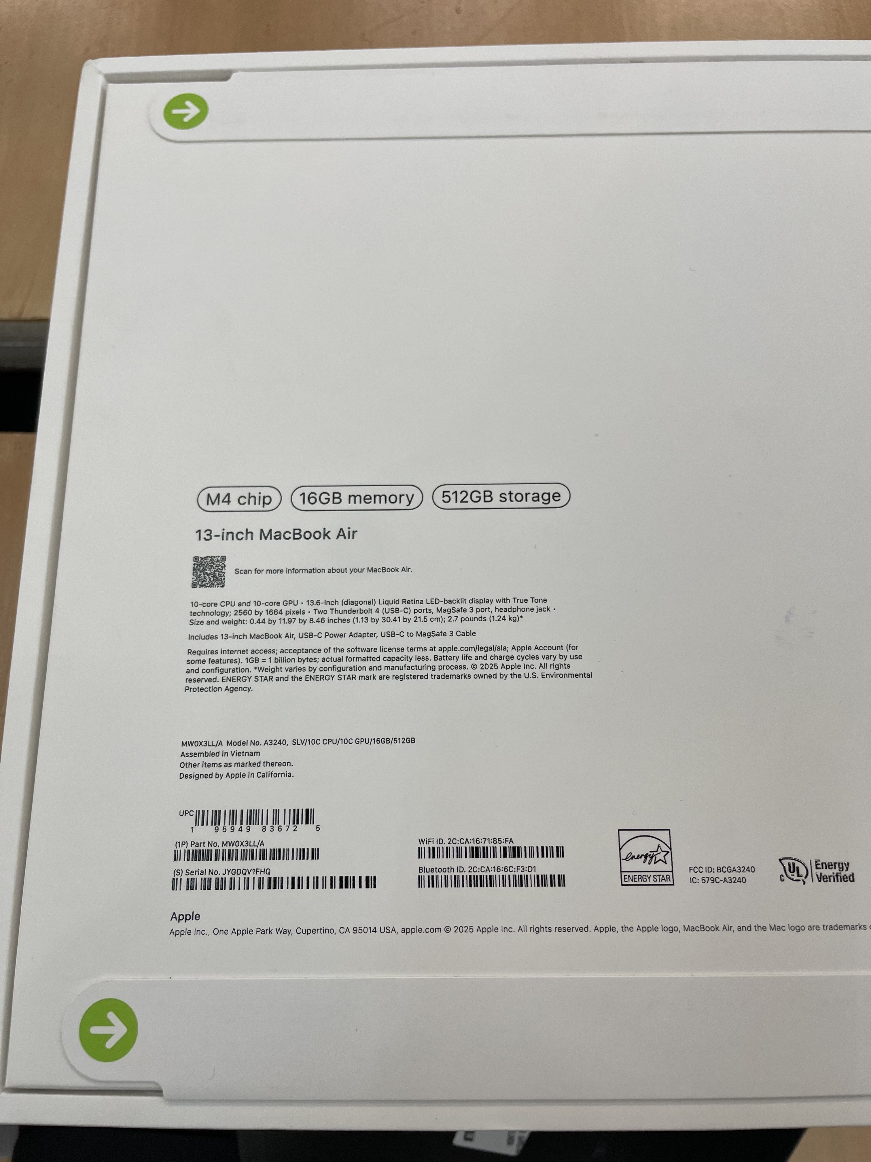 computadoras y laptops - MACBOOK AIR M4 13 PULGADA 16Gb DE RAM 512Gb SSD 3