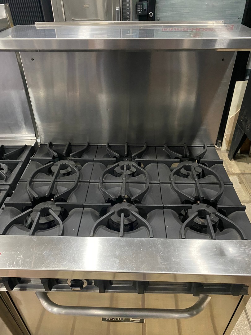 equipos profesionales - Estufa De 6 Hornilla con Horno, Asber 1
