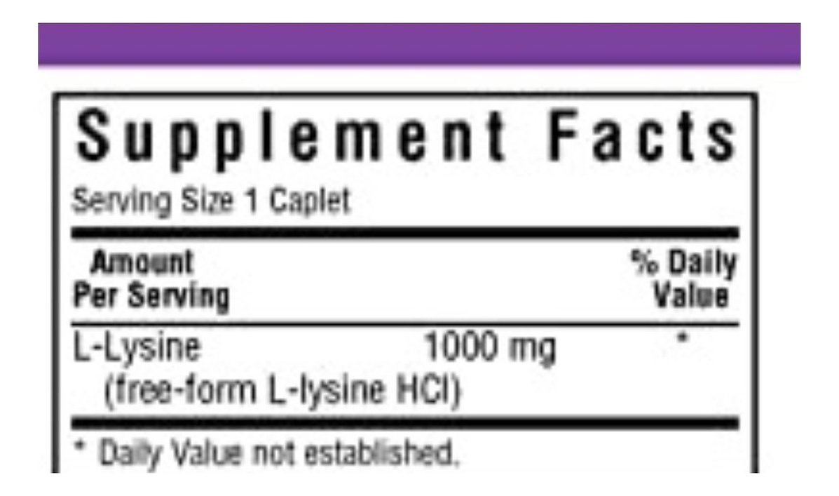 Salud y Equipamiento Médico - L-lisina 1000mg - Bluebonnet 1