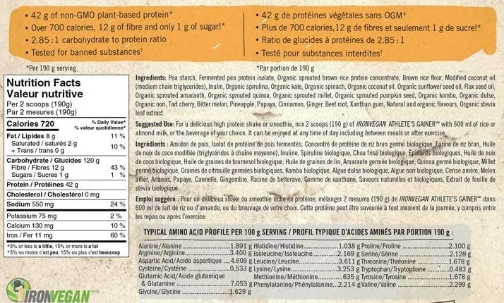 Salud y Equipamiento Médico - Proteina Gainer Vainilla Ironve 1