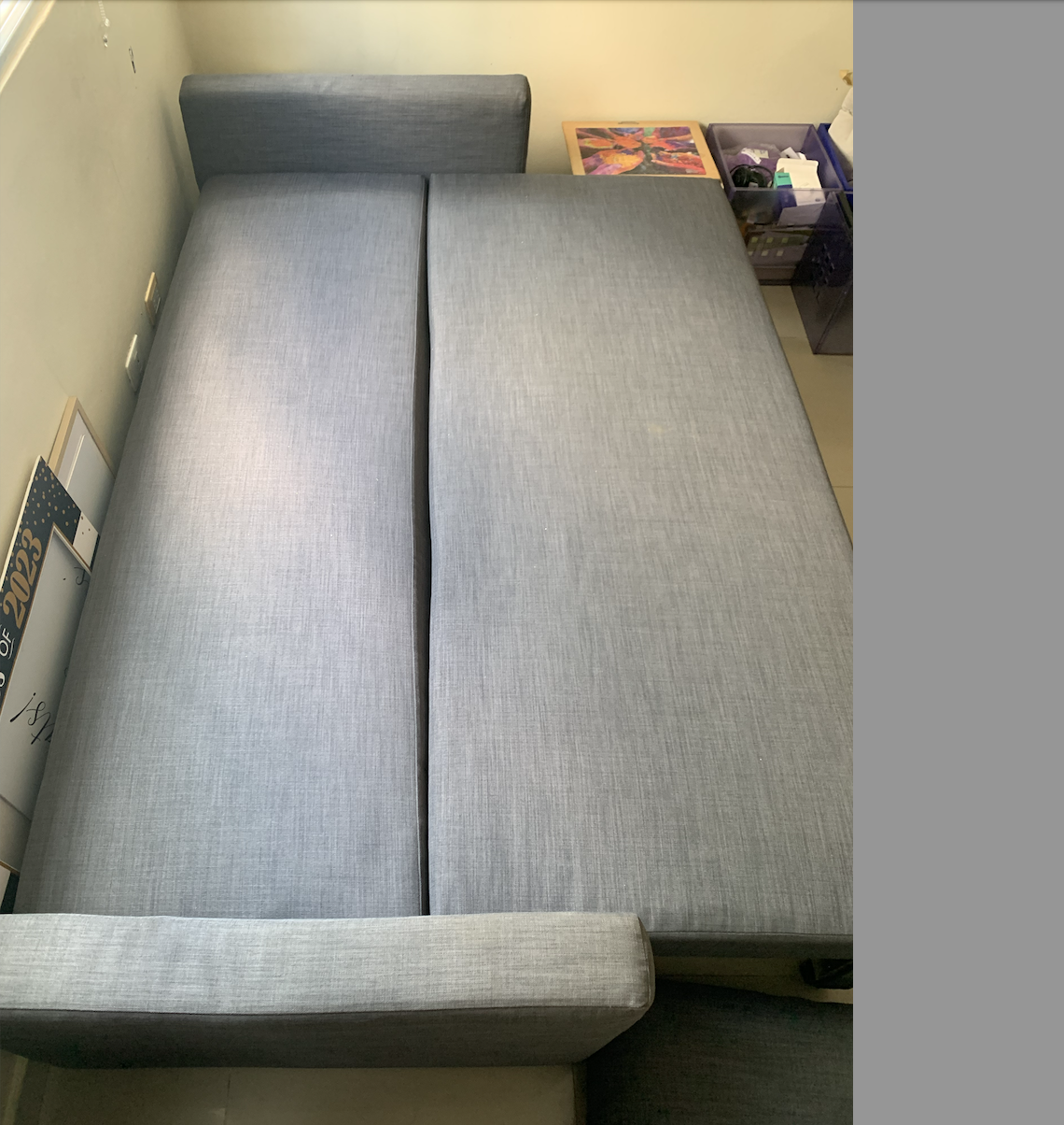 muebles y colchones - Mueble sofa gris Ikea 3 plazas como nuevo 3