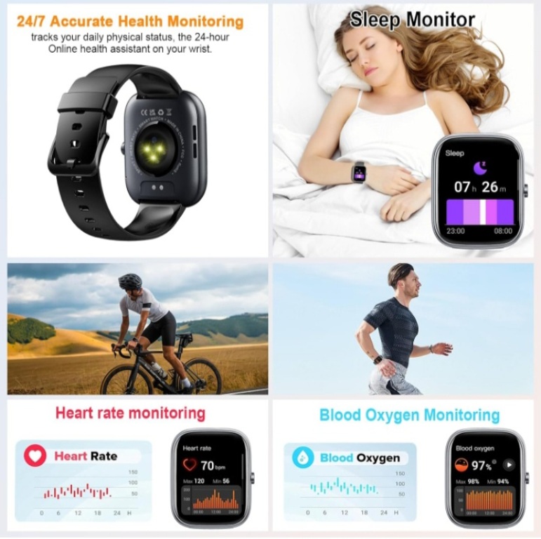 joyas, relojes y accesorios - GloryFit Reloj Inteligente con 9 correas  7