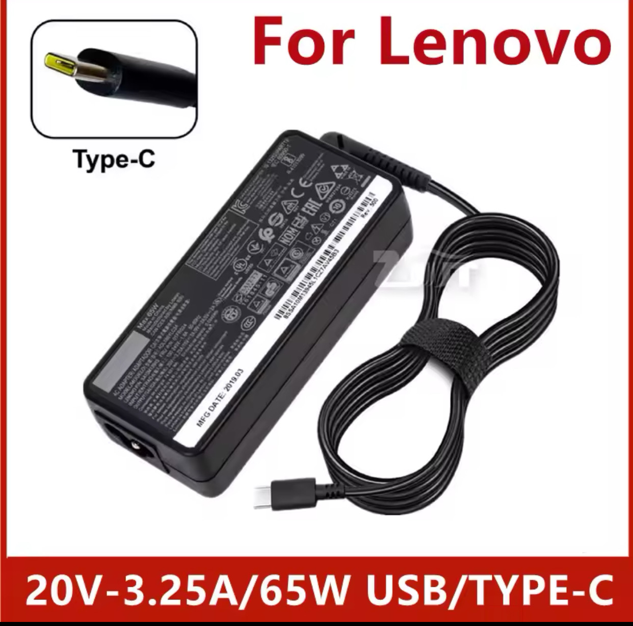 celulares y tabletas - cargador Lenovo tipo c diaponible 65W  0