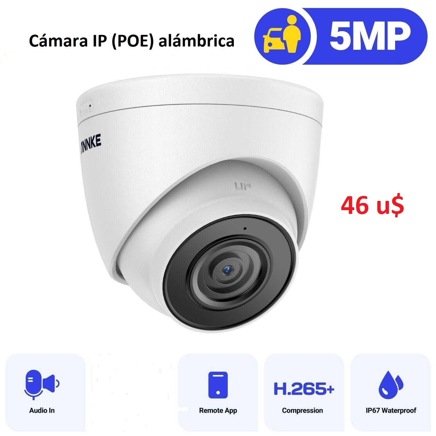 otros electronicos - Cámaras ip alámbricas de 5 megapíxeles full hd
