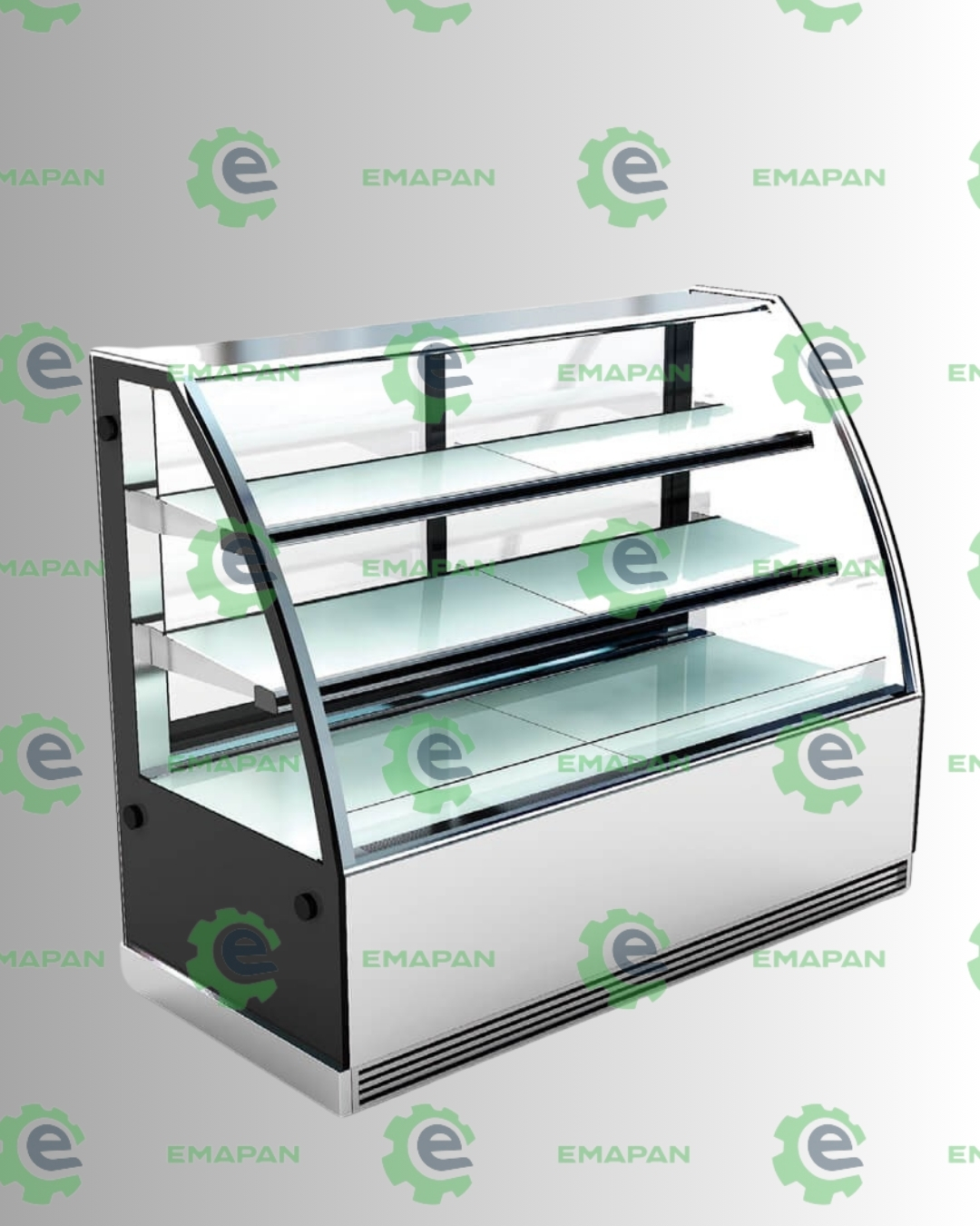 equipos profesionales - VITRINA 4 PIES 2 NIVELES CURVA